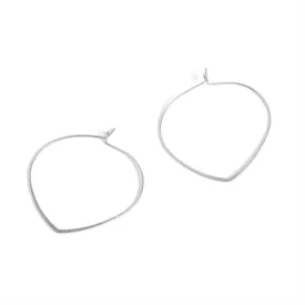 Abstract Hoop Earrings - Silver - Final Sale