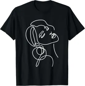 Aesthetic Line Art Woman Abstract Fashion Minimalist Drawing T-Shirt