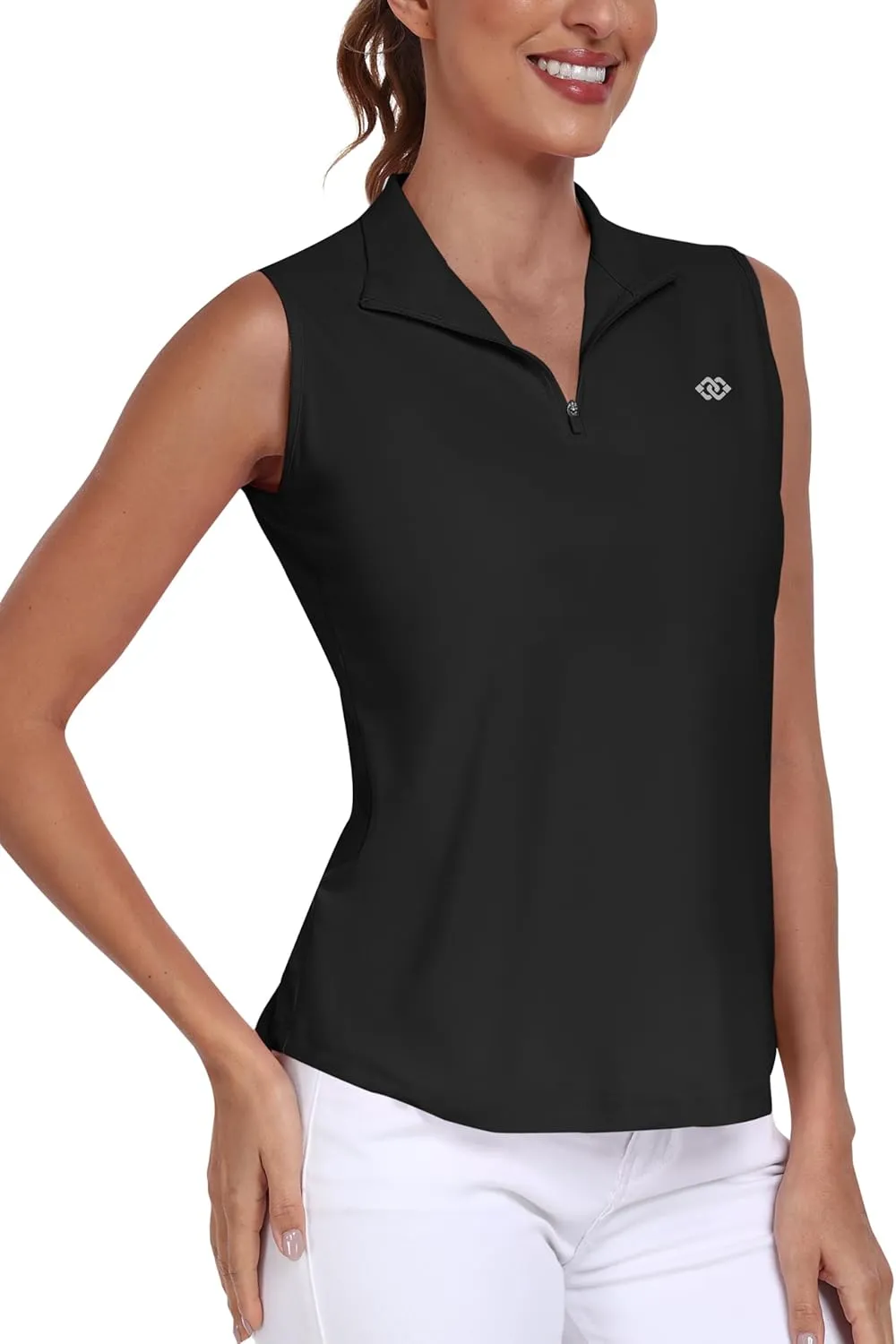 AIRIKE Golf Polo Shirts for Women Sleeveless Summer Sports Athletic Fashionable Workwear-Quick Dry Womens Tank Tops