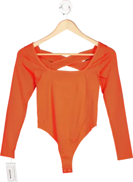 Anthropologie Red Long Sleeve Cutout Bodysuit S/M