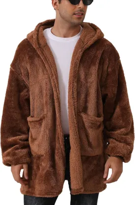 Argstar Hooded Cardigan for Women and Men, Oversized Sweatshirt Fuzzy Fleece Blanket Hoodie Jacket - One Size Fits All