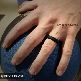 Black Bevel Edge Breathable Silicone Wedding Ring For Men and Women
