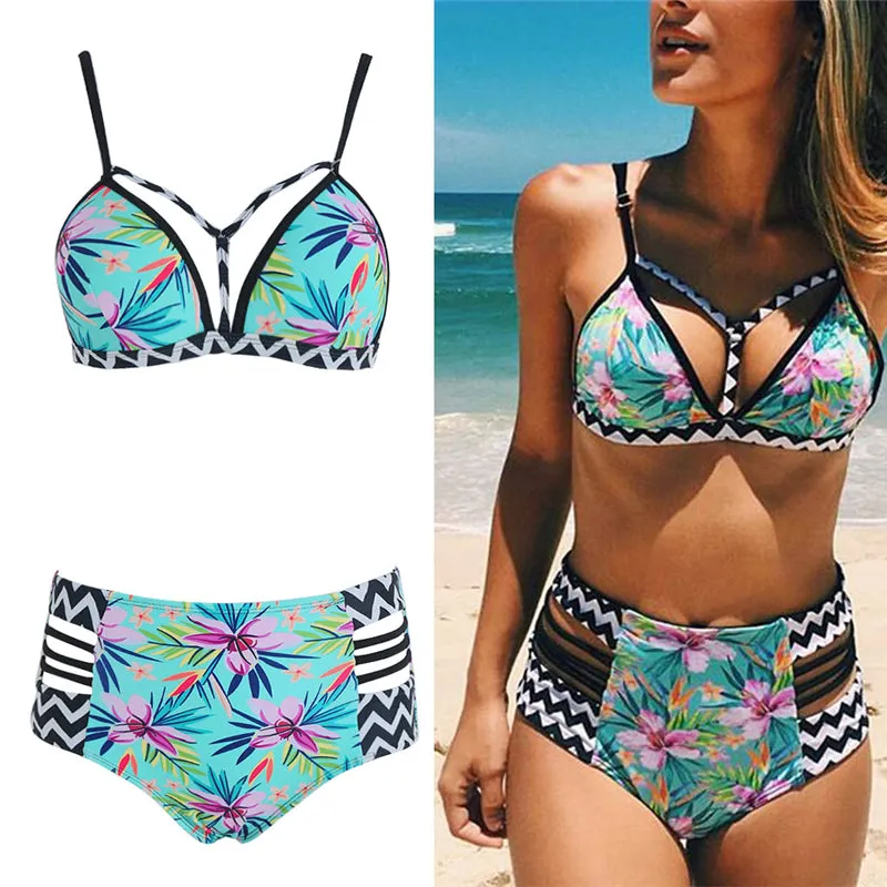 Brazilian bikini swimwear women Set High Waist Swimsuit Women Push Up