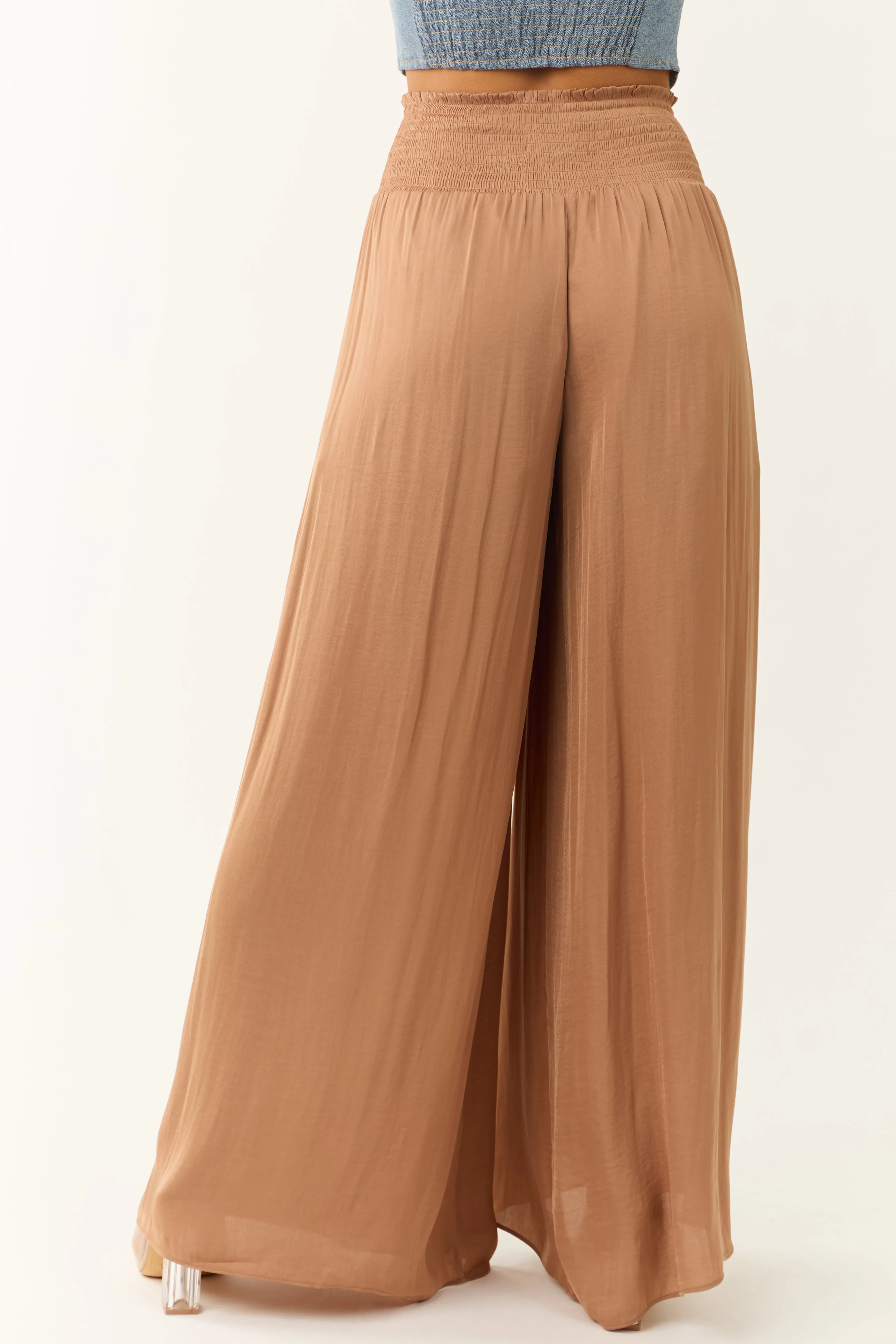 Brown Sugar Wide Leg Smocked High Rise Pants