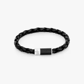 Carbon Pop bracelet with black leather and black carbon fibre