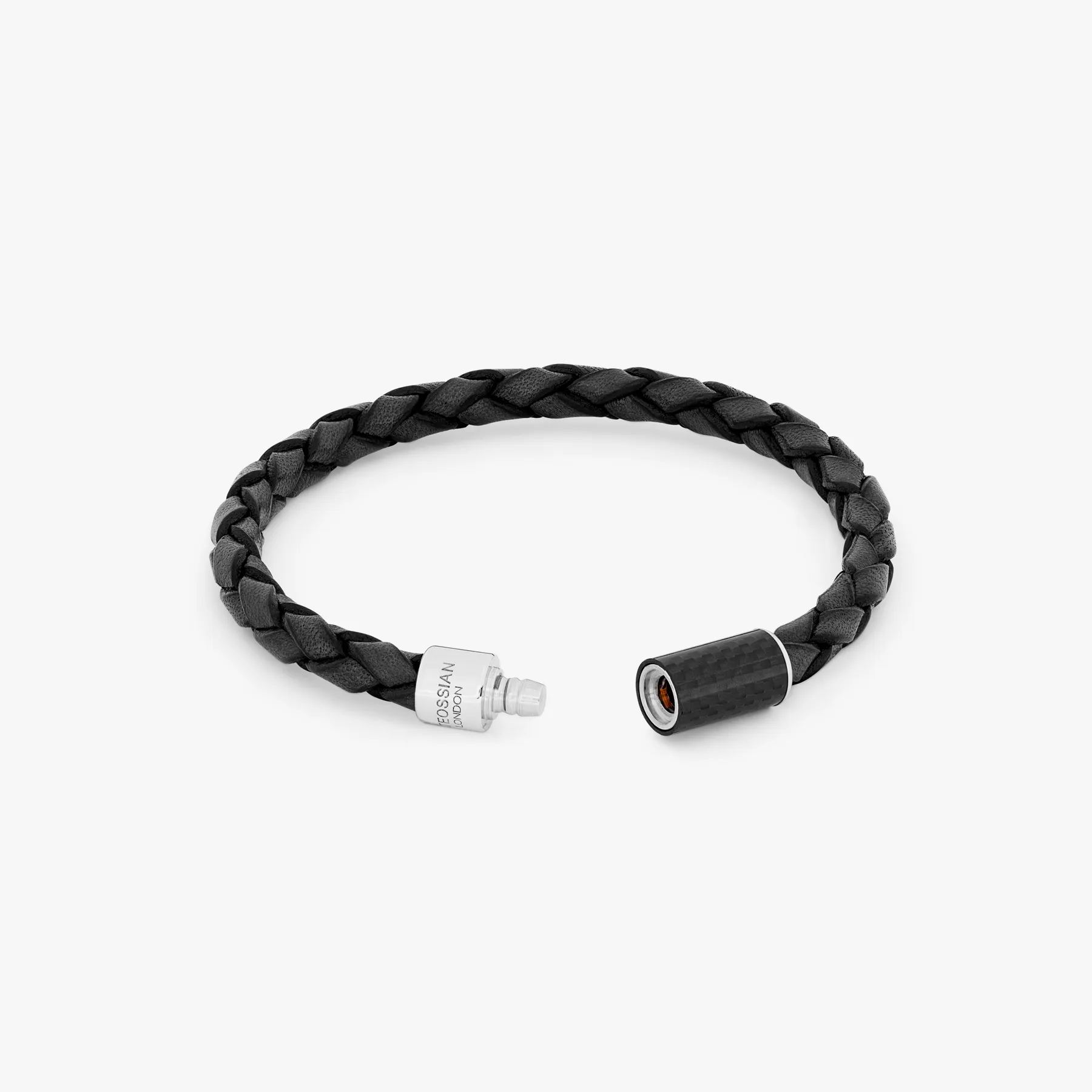 Carbon Pop bracelet with black leather and black carbon fibre