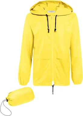 COOFANDY Mens Packable Rain Jacket Lightweight Waterproof Raincoat with Hood Outdoor Rain Gear Travel Hiking Cycling