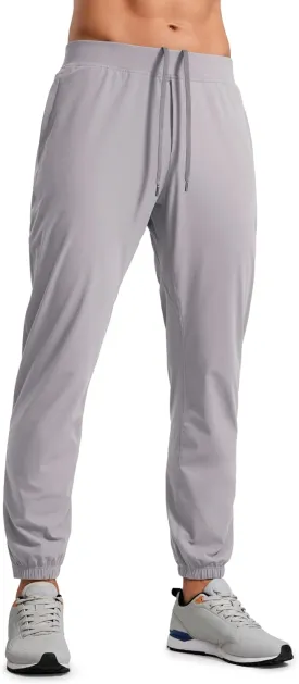 CRZ YOGA Athletic Joggers for Men - 29" Lightweight Running Training Pants with Zip Pockets and Ankle Zippers