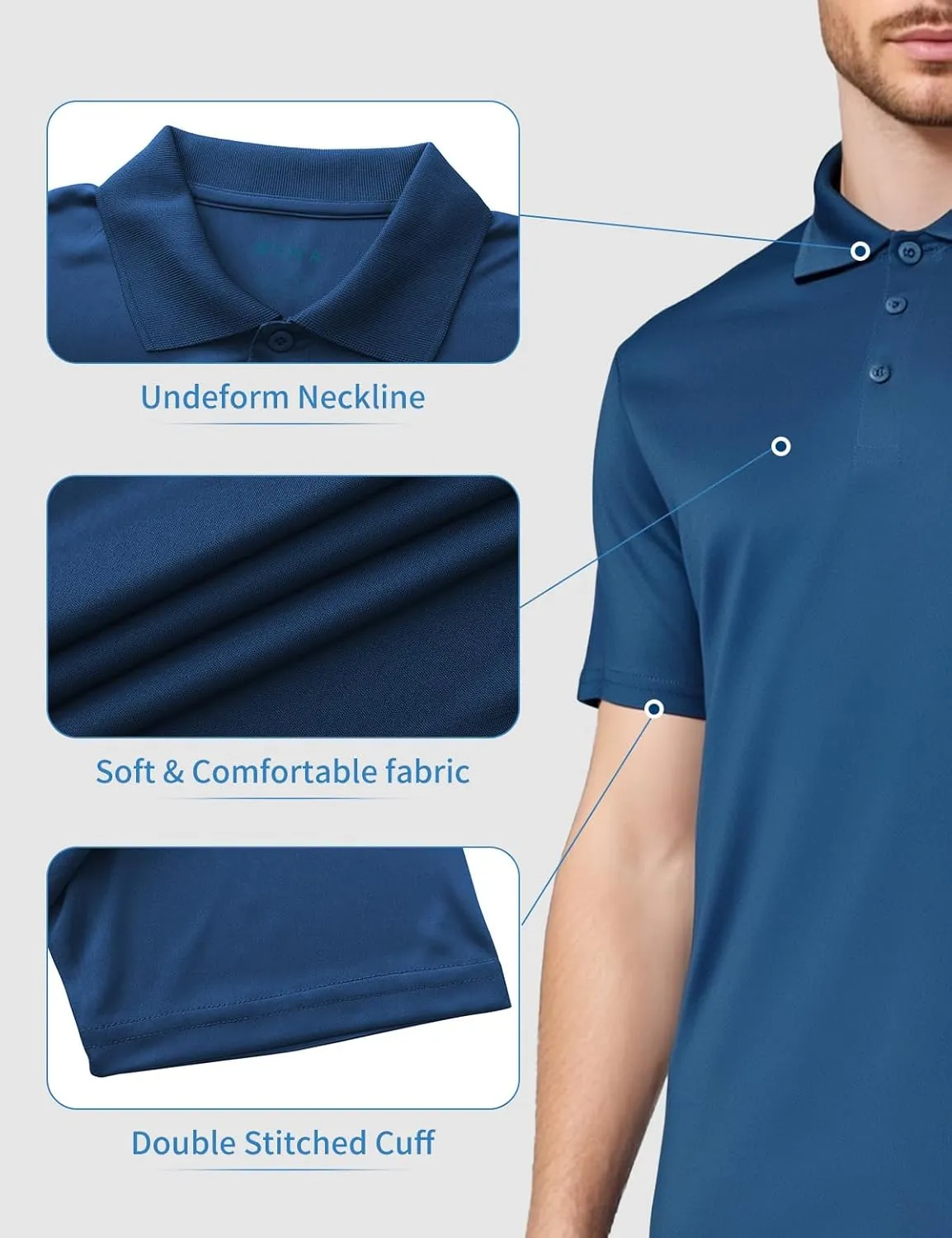 Golf Shirts for Men Regular and Big and Tall Size Golf Polos Dry Fit Mens Polo Shirts Short Sleeve