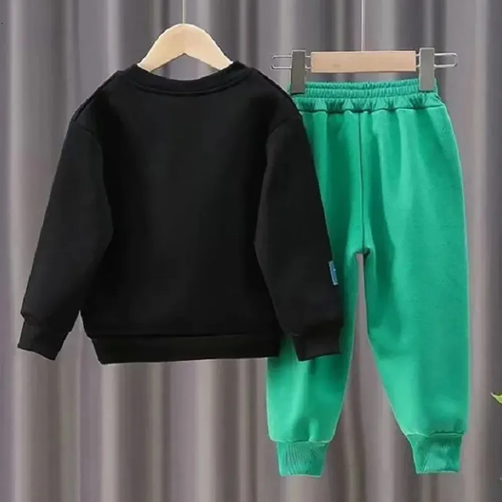 little Surprise Box Black & Green Fuzzy Teddy 2 piece Track Suit set for Kids