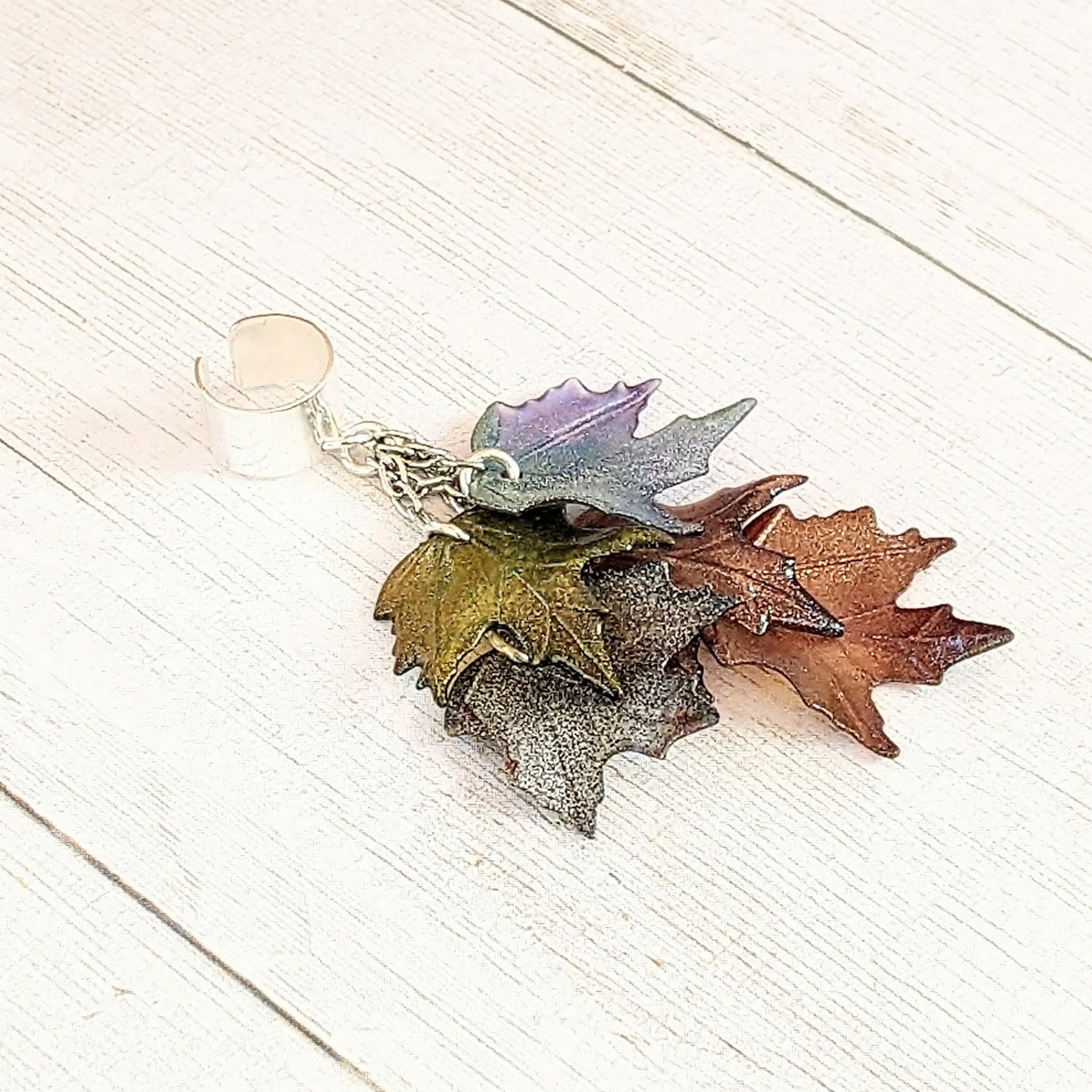 Maple Leaves Ear Cuff, Silver