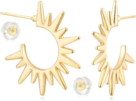 MYEARS Women Hoop Earrings Gold 14K Gold Filled Small Simple Handmade Hypoallergenic Everyday Illusion Jewelry