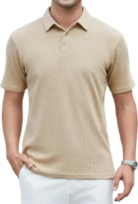 SAMERM Mens Zipper Polo Shirts Short Sleeve Casual Fashion Stylish Knit Polo T Shirt for Men