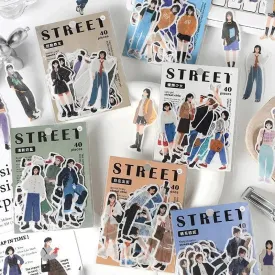 Street Style Girls Sticker Set - 40 Fashionable Pieces