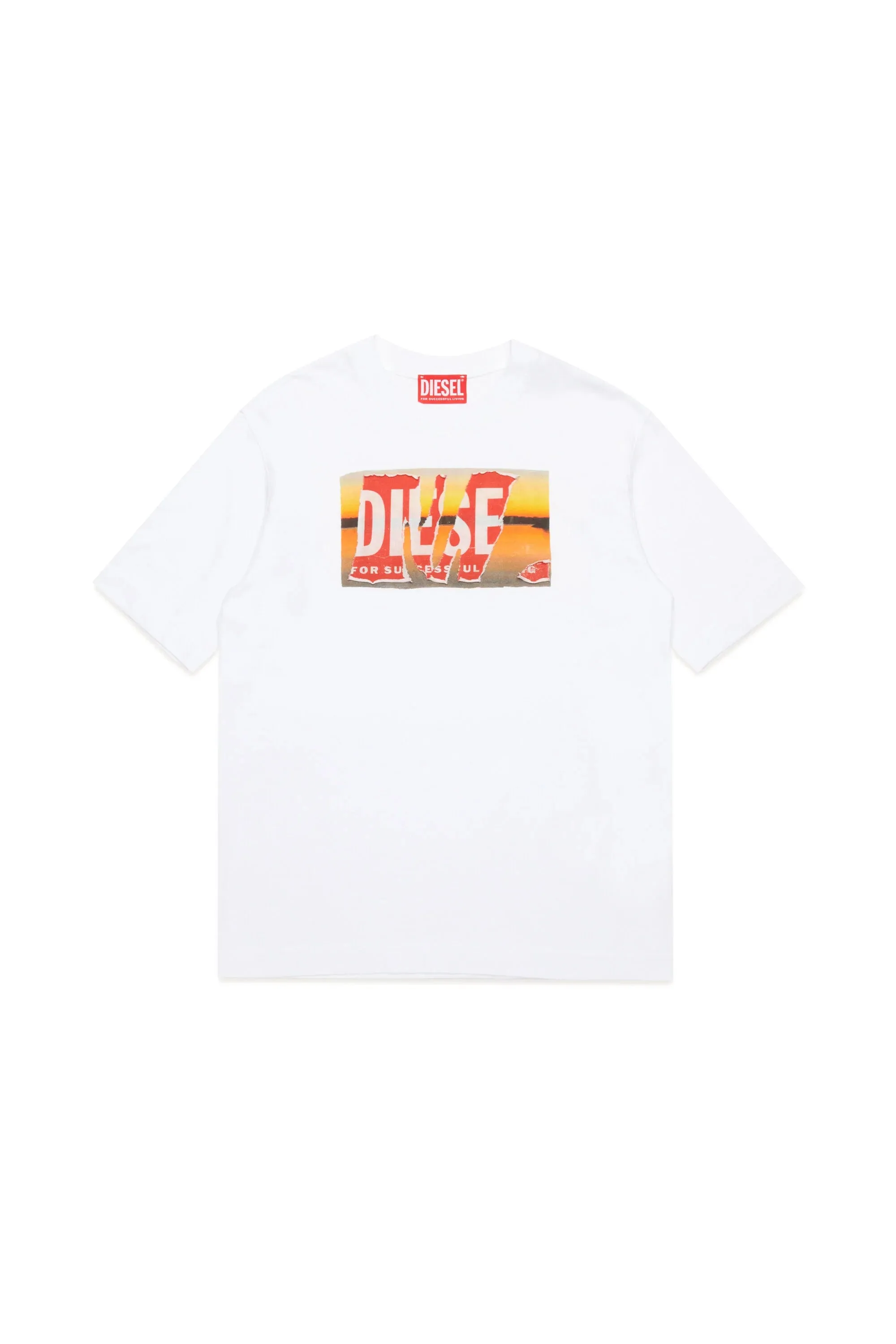T-shirt with Sunset print and logo patch (White) - DJ020620JYYFK100