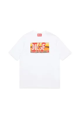 T-shirt with Sunset print and logo patch (White) - DJ020620JYYFK100