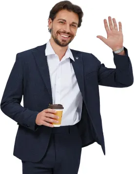 WEEN CHARM Men's Summer Seersucker Suit-2-Piece Blazer and Pants Set-Lightweight,Breathable,Casual,Cool and Comfortable
